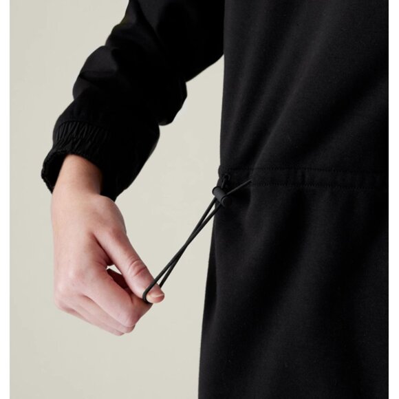 Like New Athleta Black Crew Neck Cinched Lightweight Peplum Sweatshirt M - Picture 4 of 12